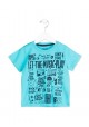 Camiseta de manga corta LOSAN niño de color azul y motivos musicales