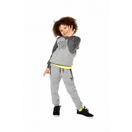 Pantalón LOSAN para niño de felpa con cintura interior de color amarillo