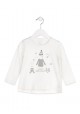 Camiseta de manga larga LOSAN para niña con motivos invernales color blanco