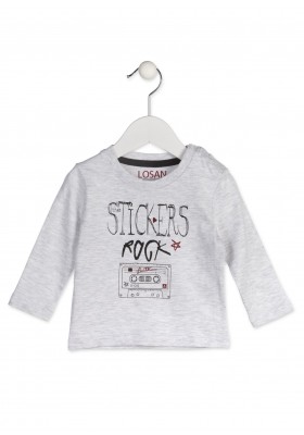 Camiseta de manga larga LOSAN para bebé niño con casette estampado