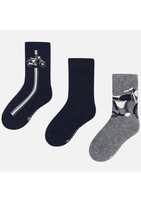 Set 3 calcetines liso/jacquar Mayoral niño