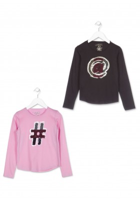 Camiseta de manga larga LOSAN con lentejuelas reversibles para chica