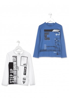 Camiseta LOSAN de manga larga de color blanco para chico