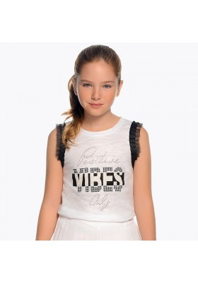 Camiseta tirantes "vibes" Mayoral niña