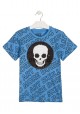 Camiseta de manga corta de color azul con lentejuelas para chico Losan 913-1012
