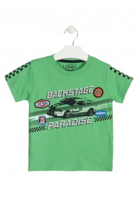 Camiseta de color verde de manga corta para niño Losan 915-1034