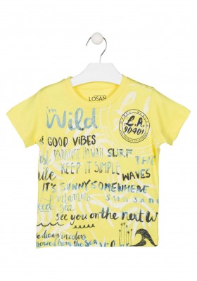 Camiseta de color amarillo de manga corta para niño Losan 915-1005