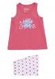 Pijama corto con estrellas estampadas para niña Losan 916-P002