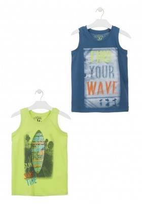 Camiseta con tabla de surf estampada para chico color azul Losan 913-1205