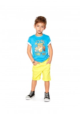 Camiseta de color azul con estampado delantero para niño. Losan 915-1010