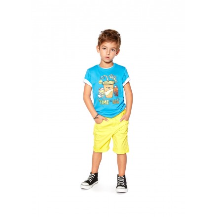 Camiseta de color azul con estampado delantero para niño. Losan 915-1010