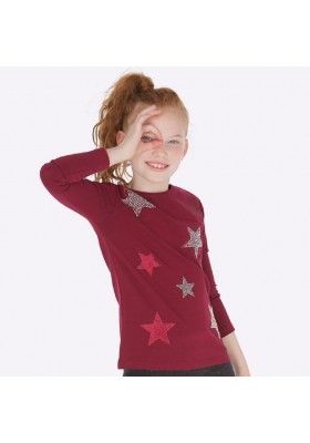 Camiseta manga larga serigrafia de Mayoral para niña modelo 7019