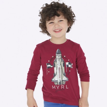 Camiseta manga larga cohete de Mayoral para niño modelo 4029