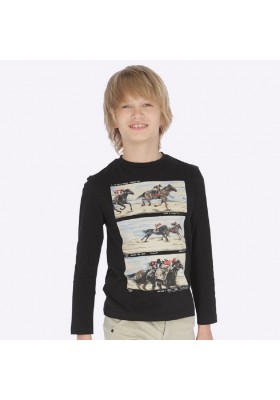 Camiseta manga larga "horse race" de Mayoral para niño modelo 7033