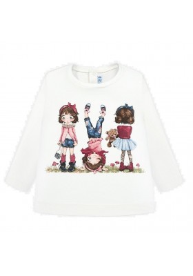 Camiseta manga larga serigrafia de Mayoral para bebe niña modelo 2010
