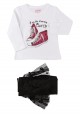 conjunto de camiseta y legging con falda LOSAN de niña modelo 926-8018AA