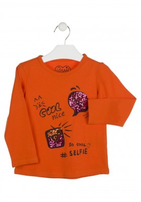 camiseta de manga larga con lentejuelas LOSAN de niña modelo 926-1026AA
