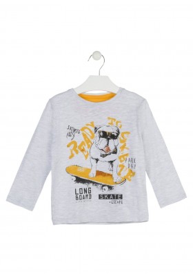 camiseta de manga larga con print LOSAN de niño modelo 925-1007AA