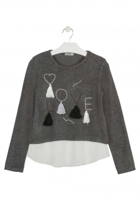 camiseta de interlock y voile LOSAN de niña modelo 924-1007AA