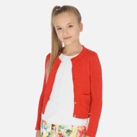 Rebeca tricot algodon lurex de MAYORAL para niña modelo 6314