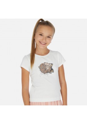 Camiseta manga corta lentejuelas de MAYORAL para niña modelo 6022