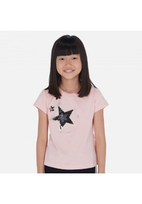 Camiseta manga corta lentejuelas de MAYORAL para niña modelo 6022